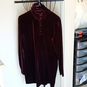 Womans plush velvet tunic top